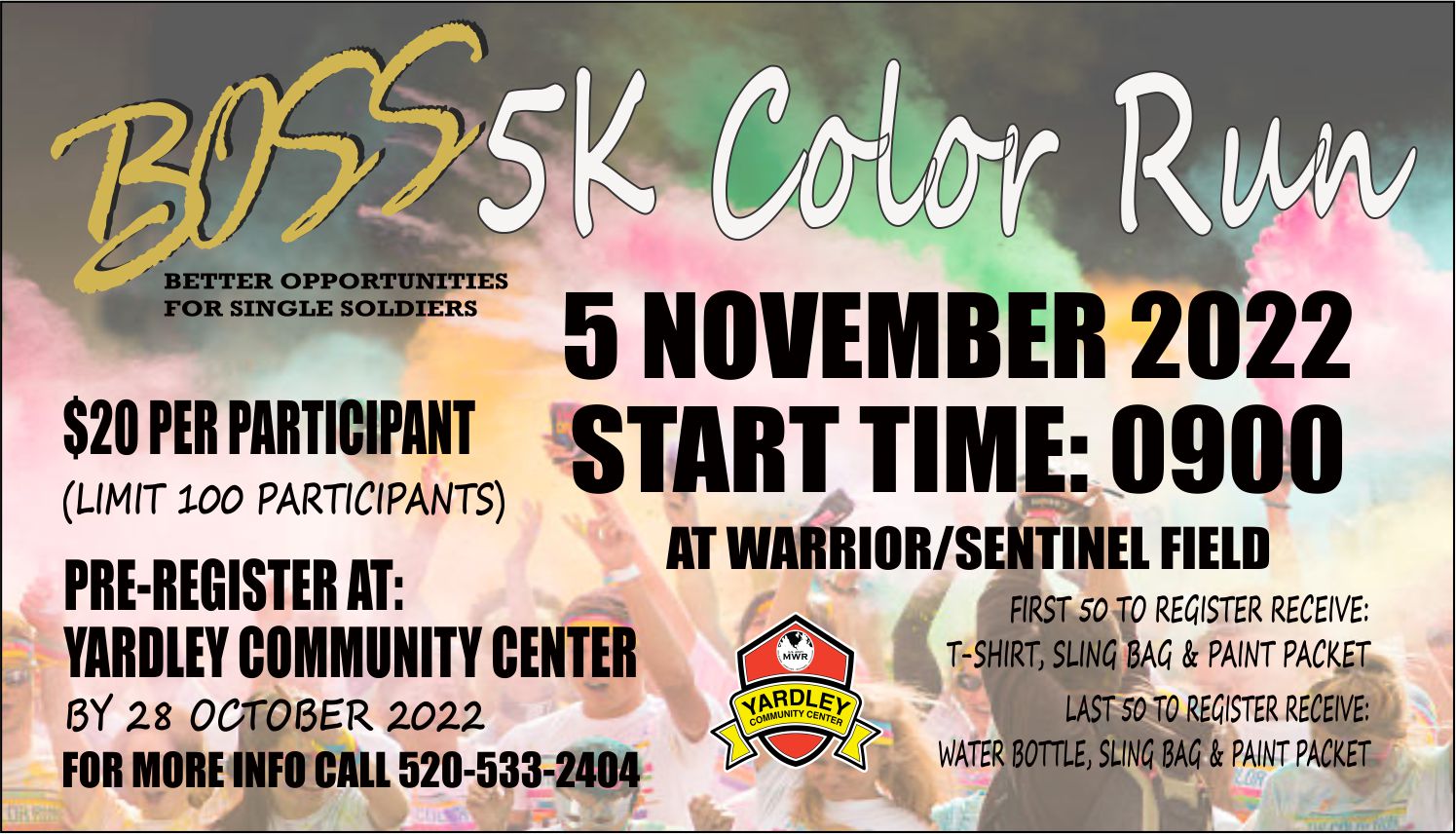 arv porter Agent View Event :: BOSS 5K Color Run :: Ft. Huachuca :: US Army MWR