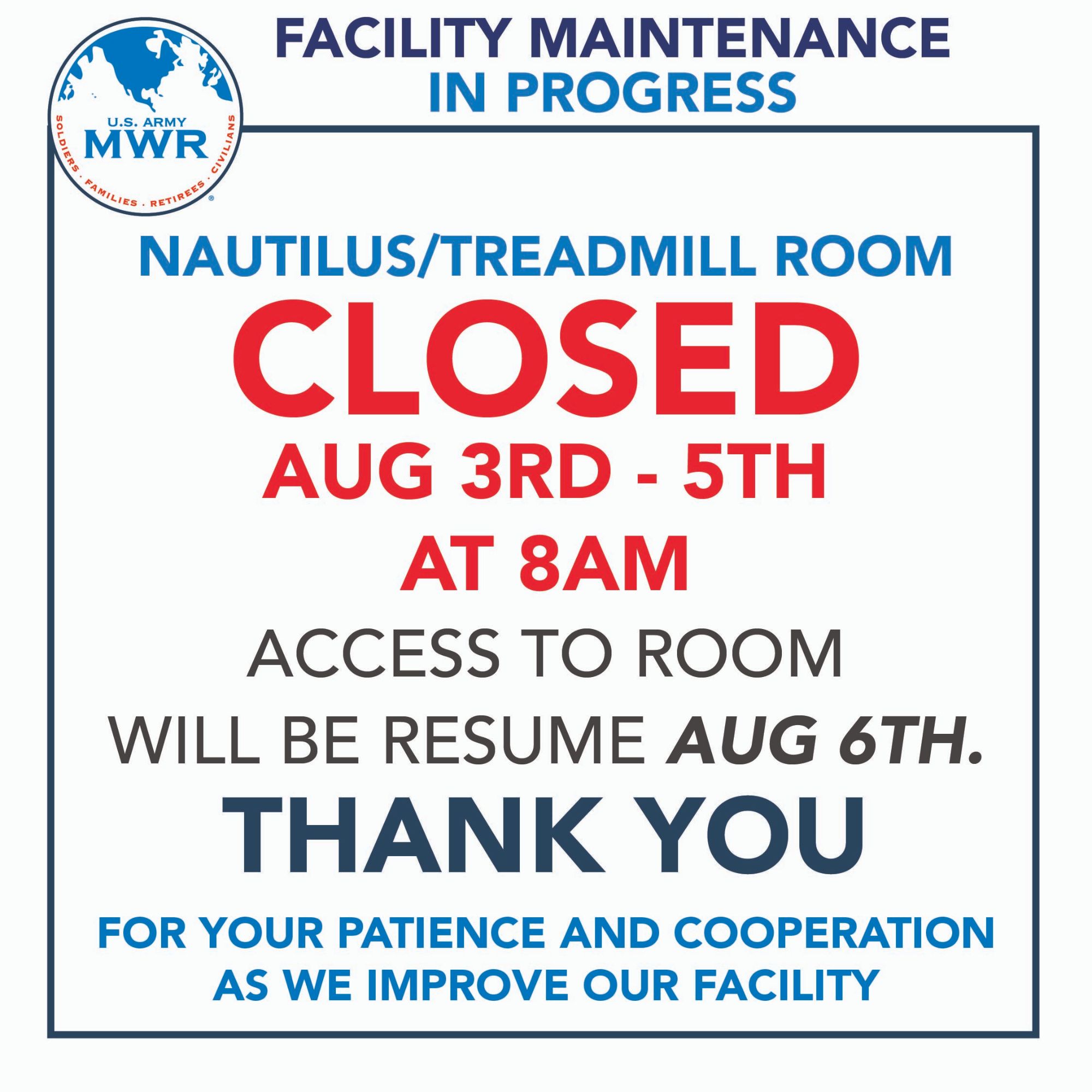 Nautilus Room Closure