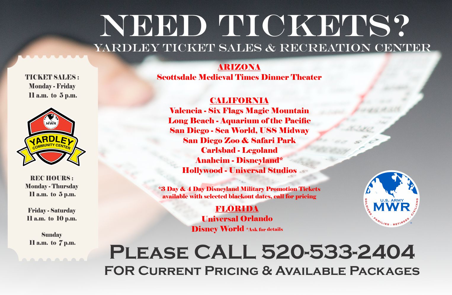 Yardley Community Center/Ticket Office Ft. Huachuca US Army MWR