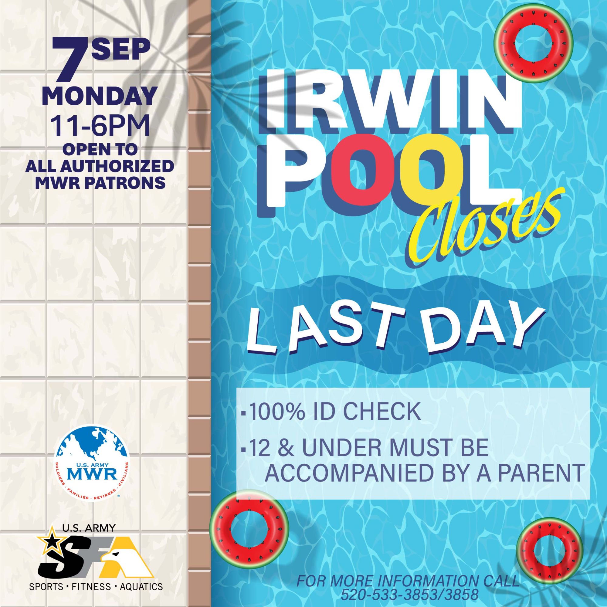 Irwin Outdoor Pool Closes
