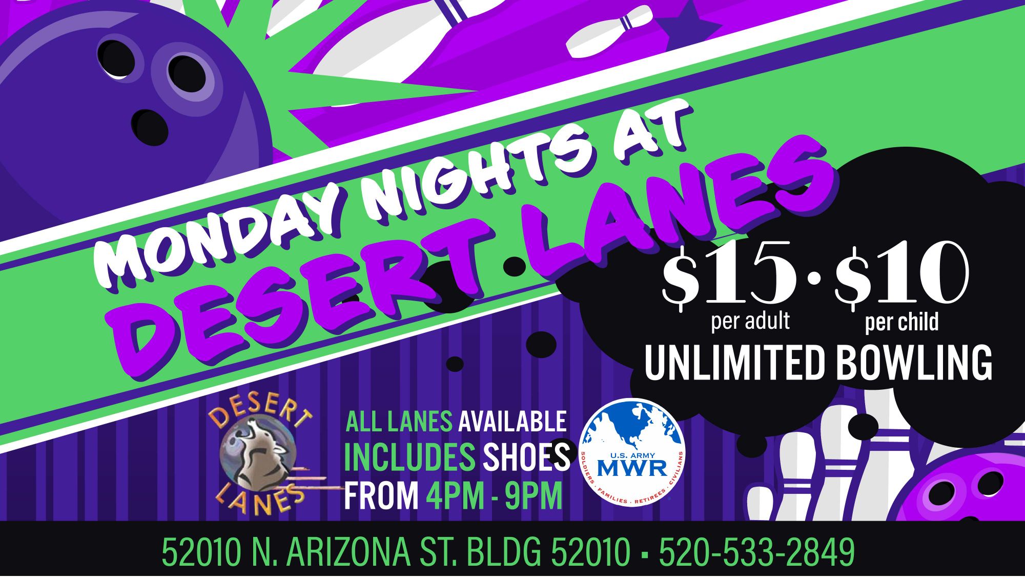 Monday Bowling Special at Desert Lanes