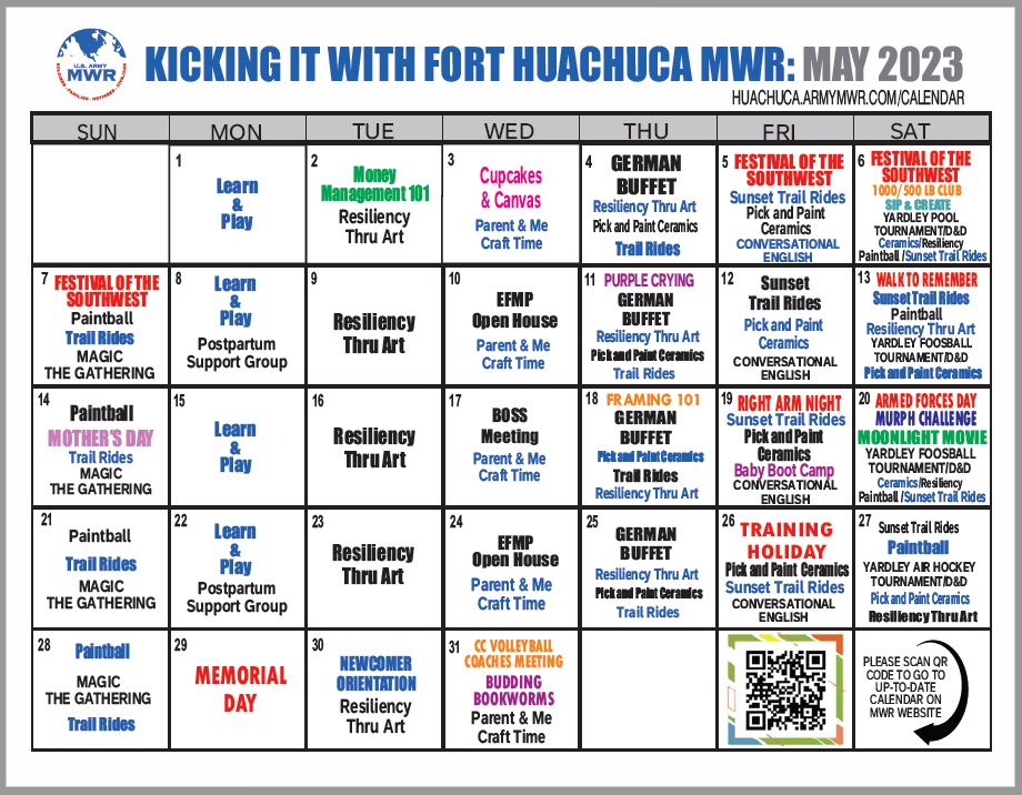 Calendar Ft. Huachuca US Army MWR