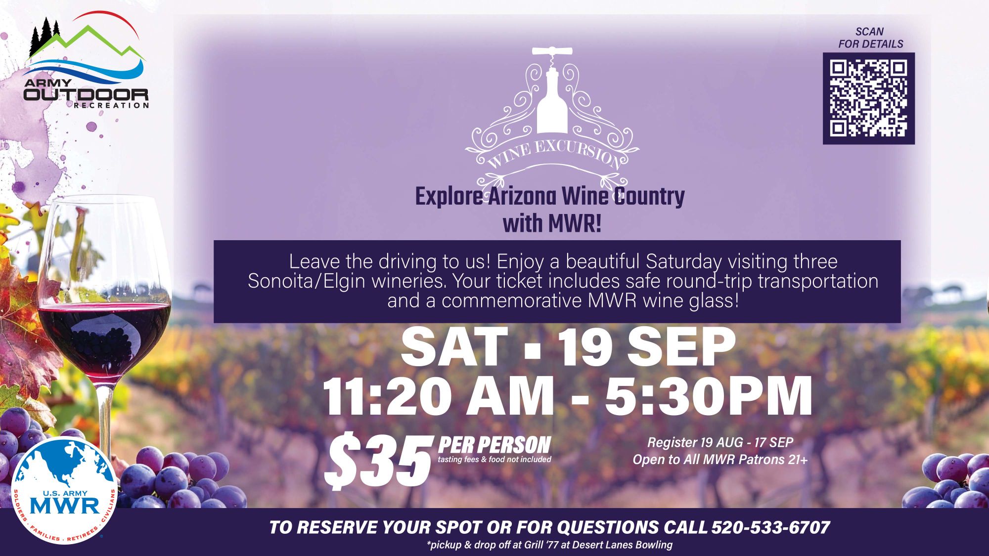 MWR Outdoor Rec Wine Excursion