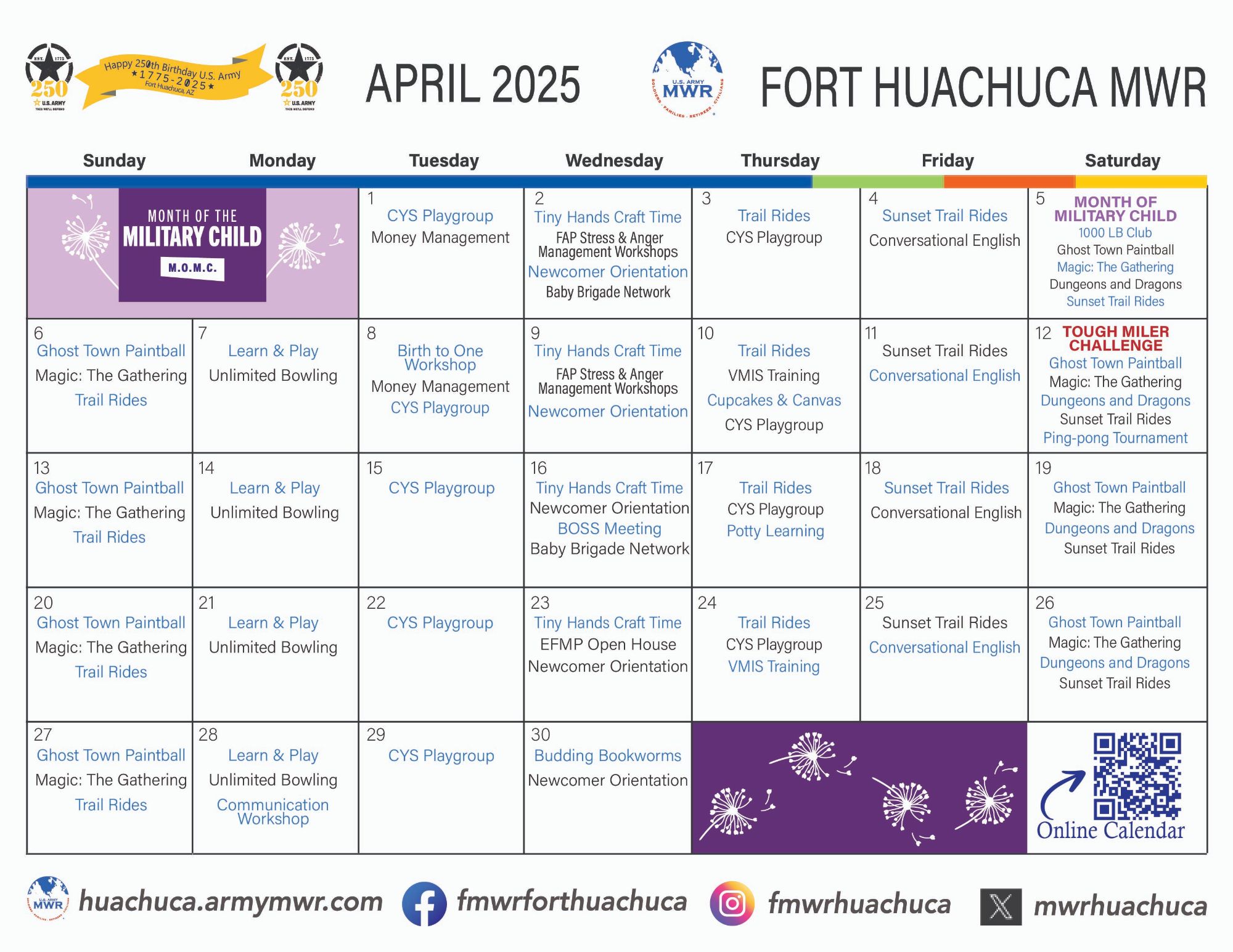 MAR April Events Calendar