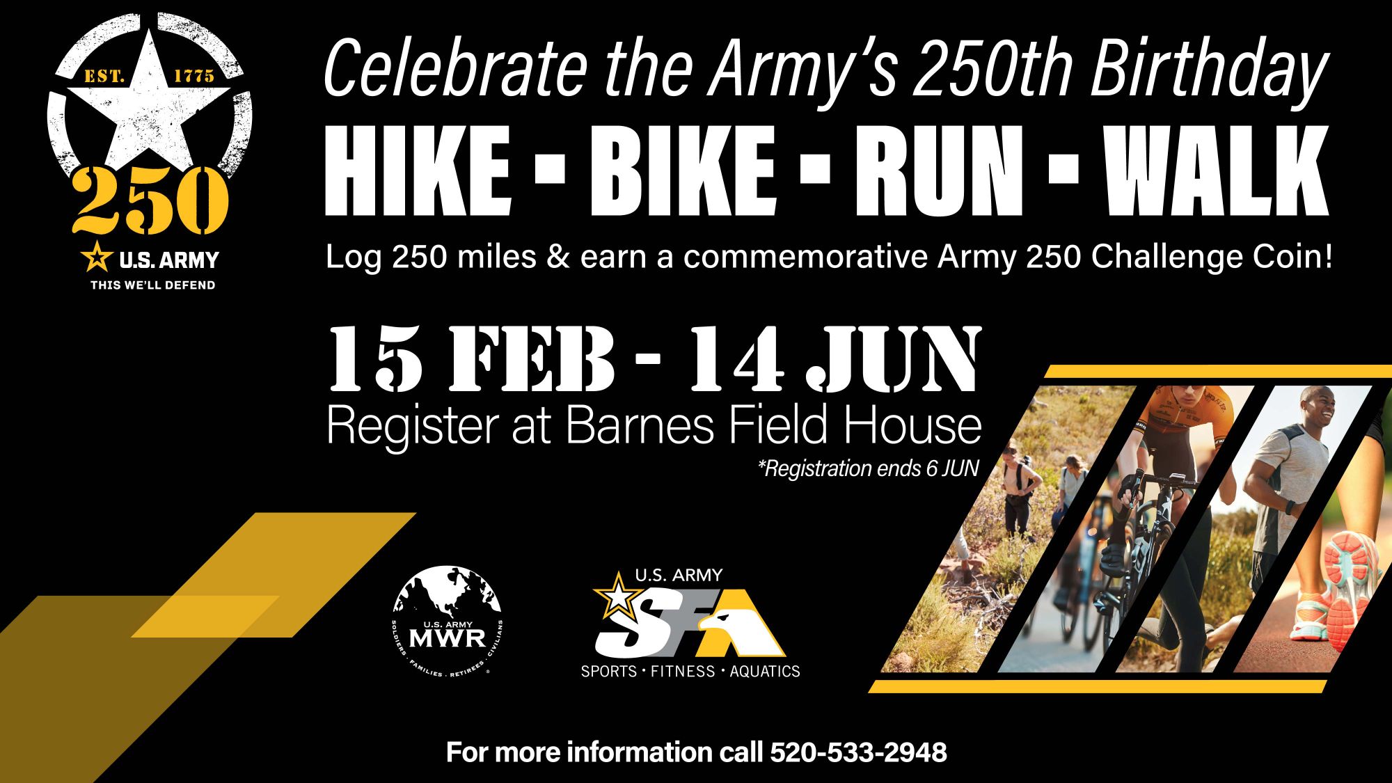 Army 250th Birthday Hike-Bike-Run-Walk