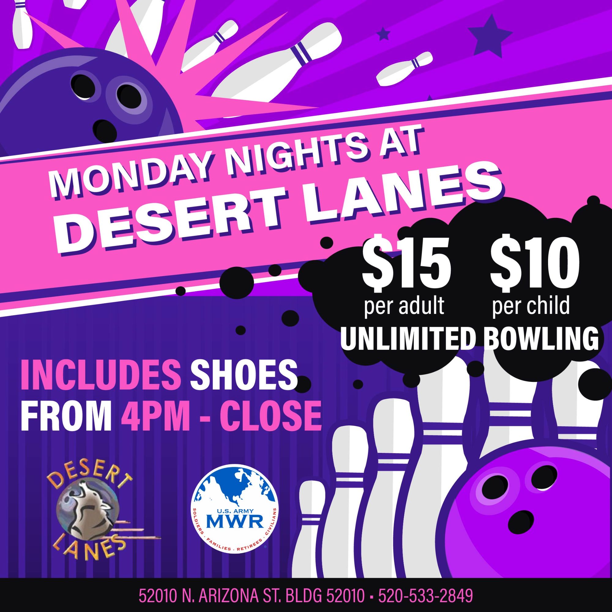 Desert Lanes Monday Bowling Special